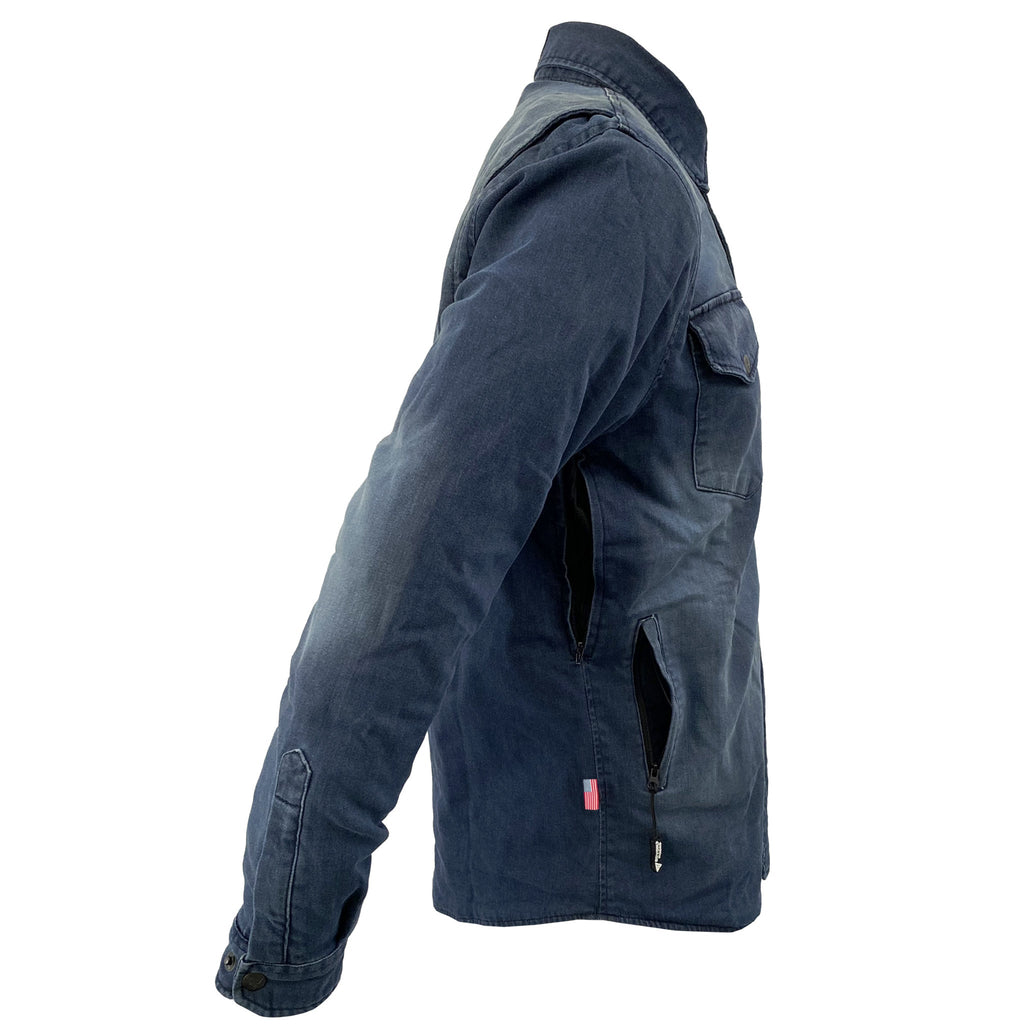 Protective Jeans Jacket - Blue Faded with Pads - Build Kit Boards