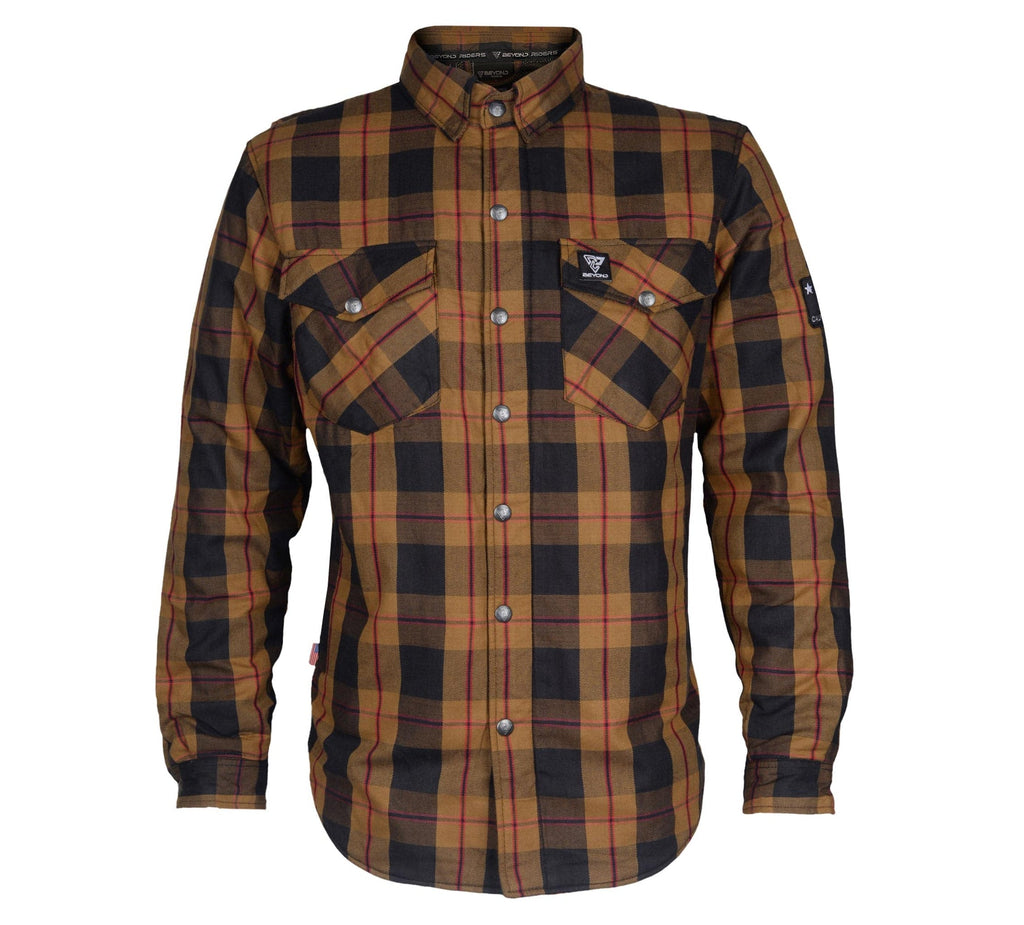 Protective Flannel Shirt "Wild West" - Brown, Black, Red with Pads - Build Kit Boards