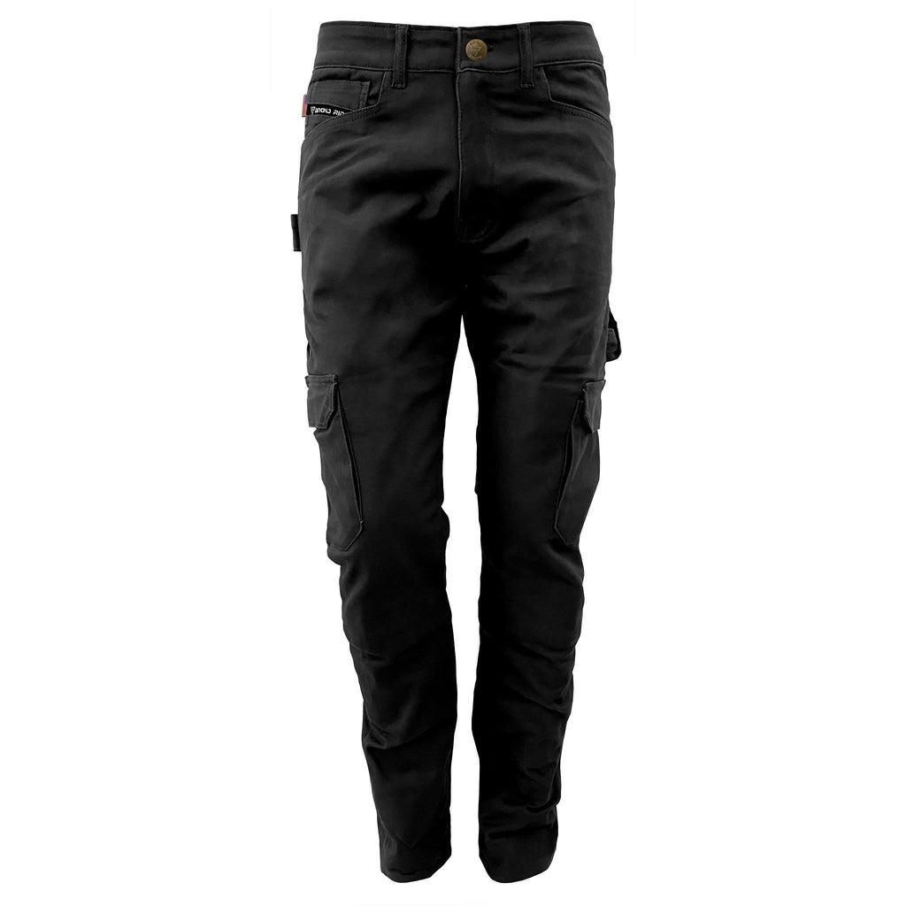 Straight Leg Cargo Pants - Black with Pads - Build Kit Boards