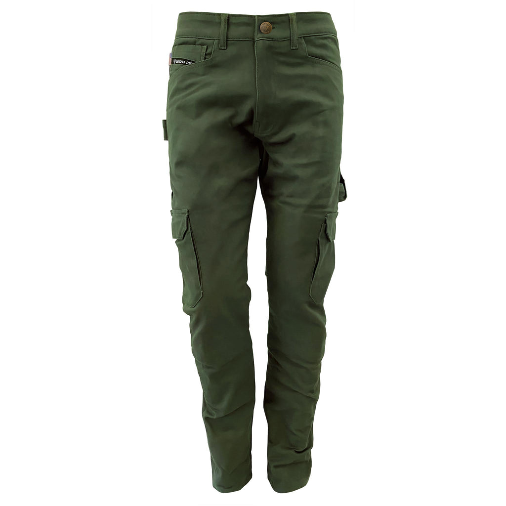 Straight Leg Cargo Pants - Army Green with Pads - Build Kit Boards