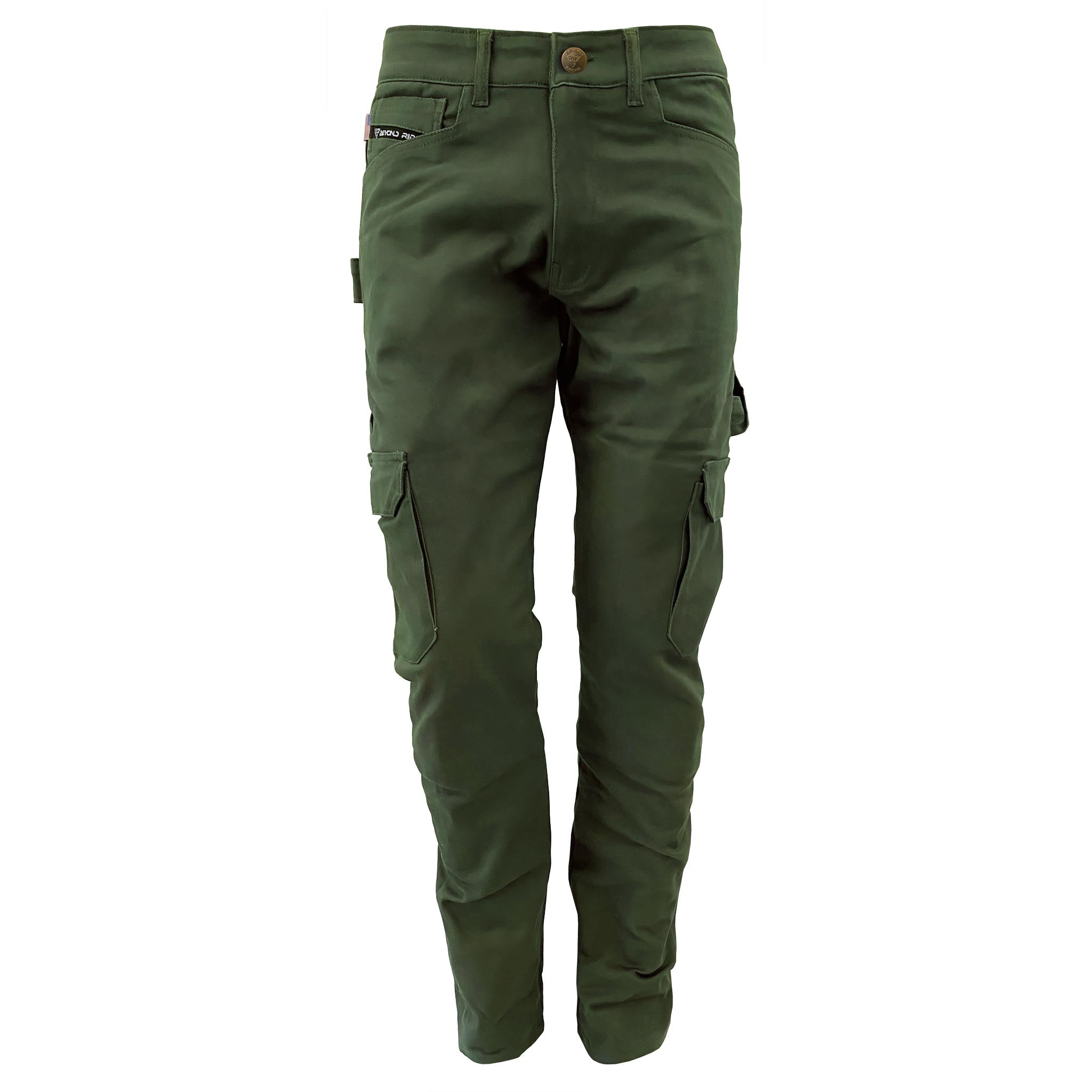 Straight Leg Cargo Pants - Army Green with Pads | Build Kit
