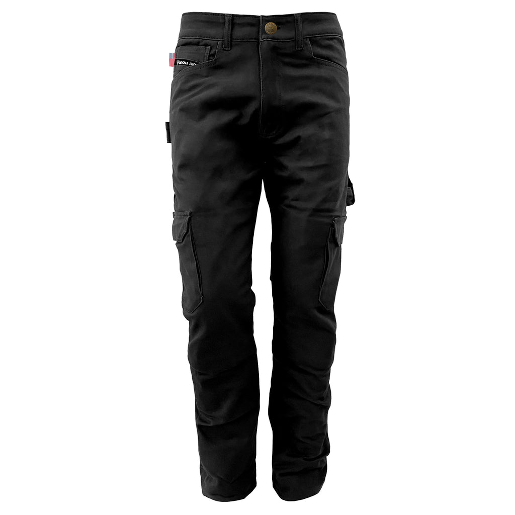 Relaxed Fit Cargo Pants - Black with Pads - Build Kit Boards