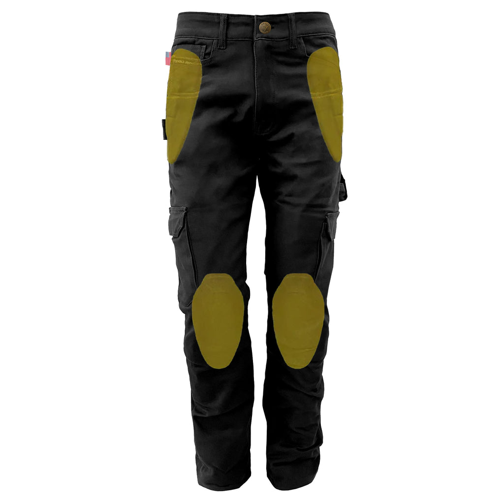 Relaxed Fit Cargo Pants - Black with Pads | Build Kit Boards