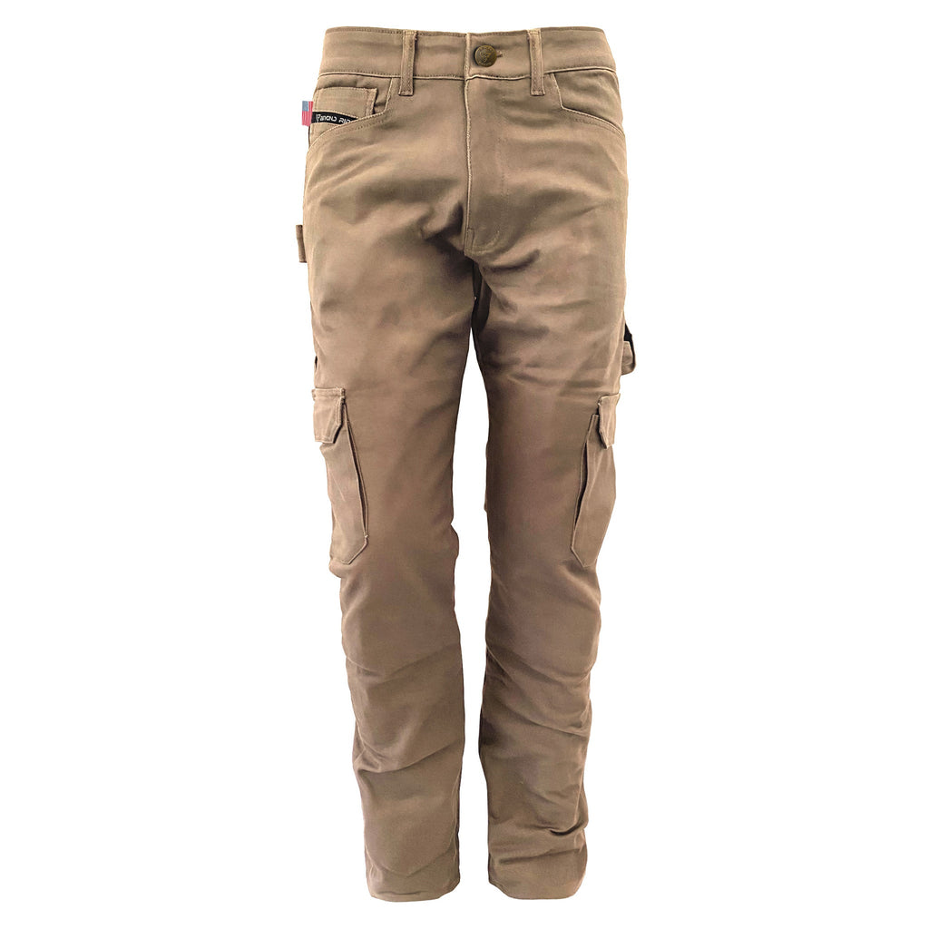 Relaxed Fit Cargo Pants - Khaki Solid with Pads - Build Kit Boards