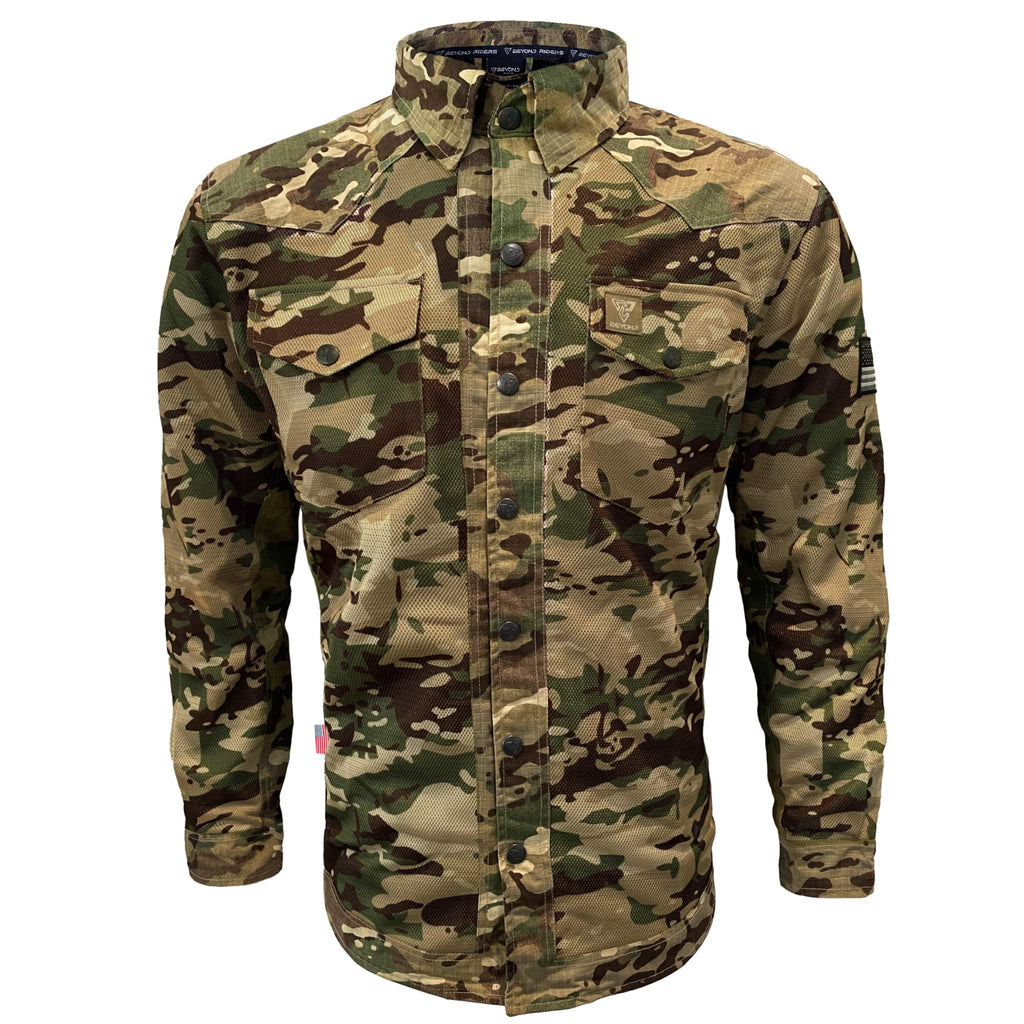 Summer Mesh Protective Camouflage Shirt "Delta Four" - Light Color with Pads - Build Kit Boards