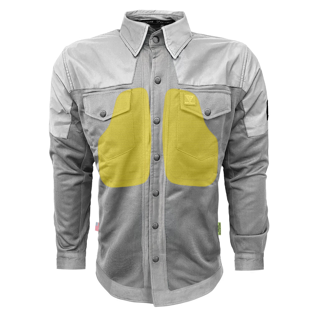 Summer Mesh Reflective Shirt "Twilight Titanium" - Gray with Pads - Build Kit Boards