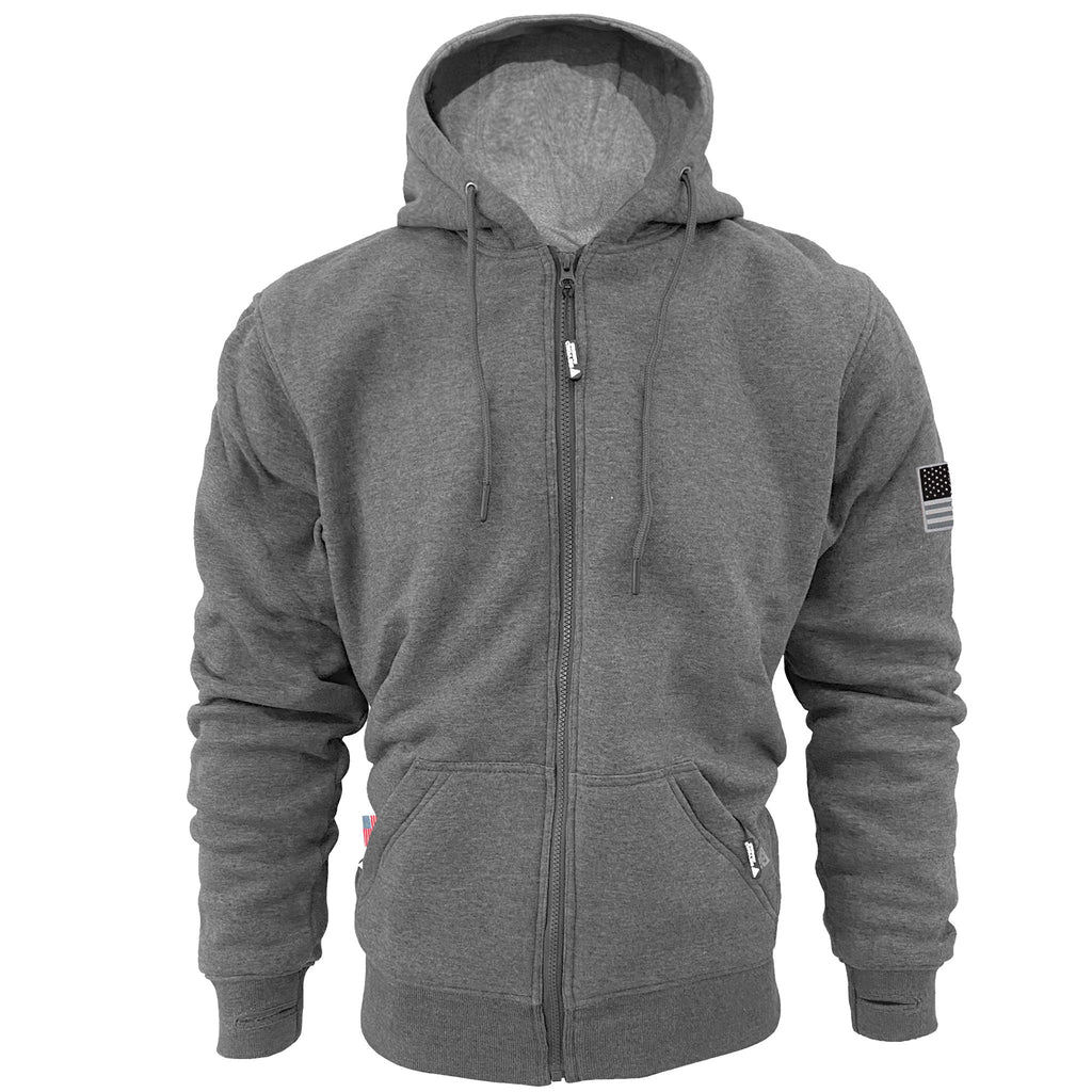 Protective Fleece Unisex Hoodie - Gray Heather with Pads - Build Kit Boards