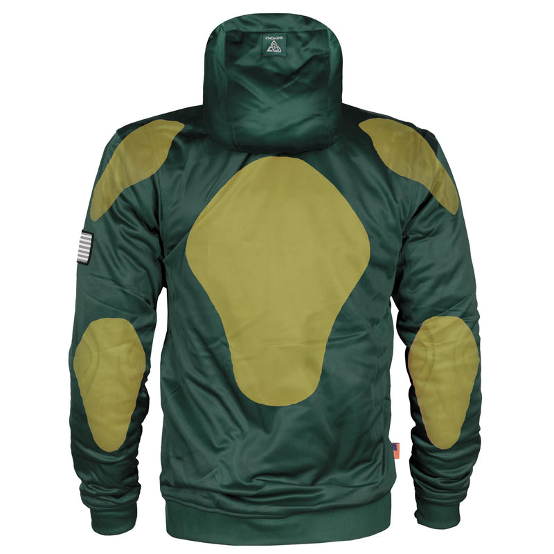 Green Solid Ultra Protective Hoodie with Pads - Build Kit Boards