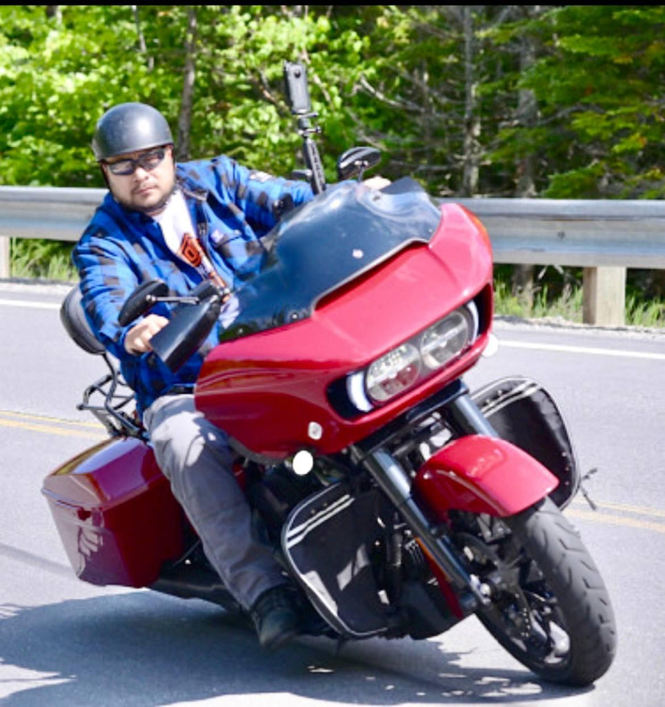 checkered blue motorcycle helmet Protective Flannel Shirt