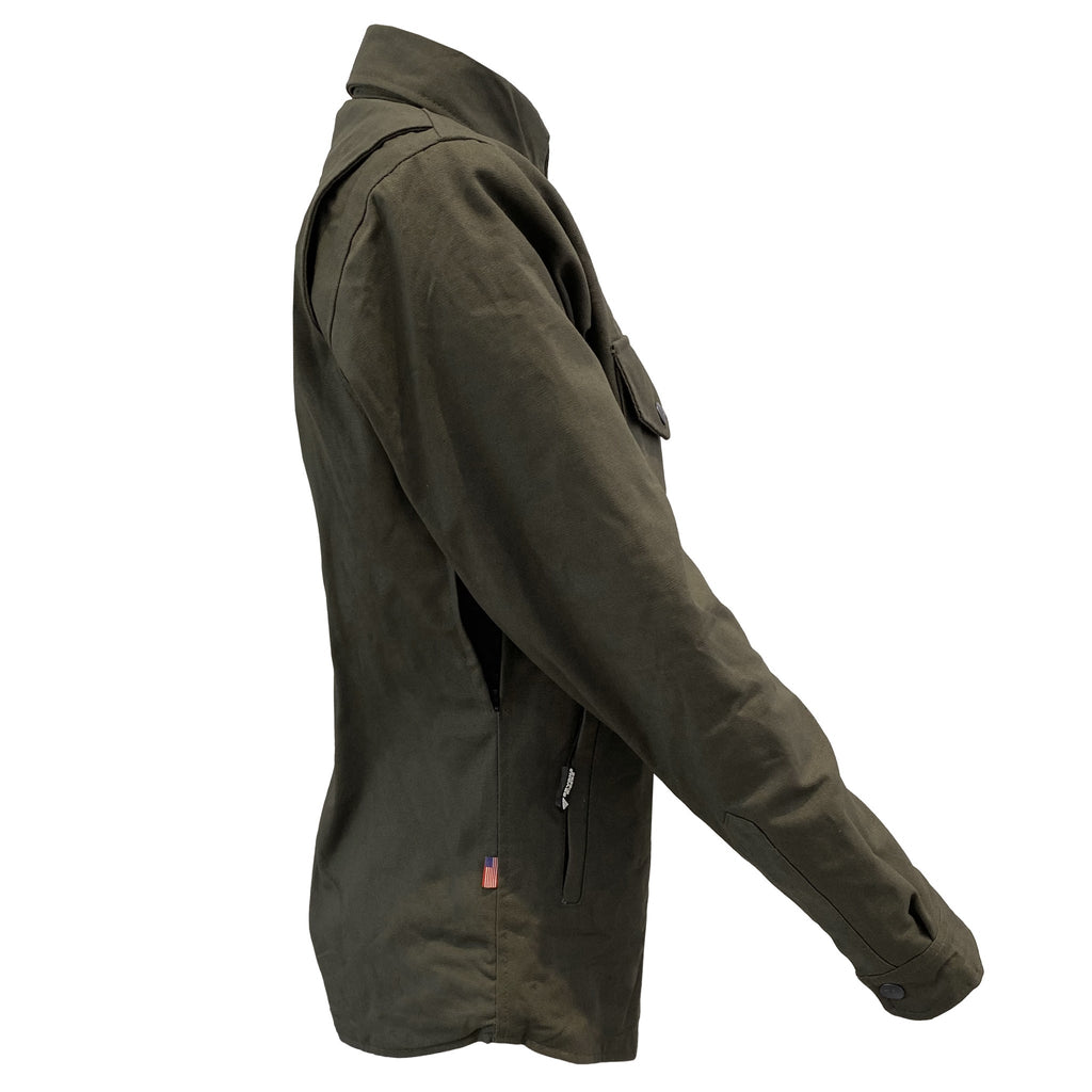 Protective Canvas Jacket for Women Army Green with Pads Build Kit Boards