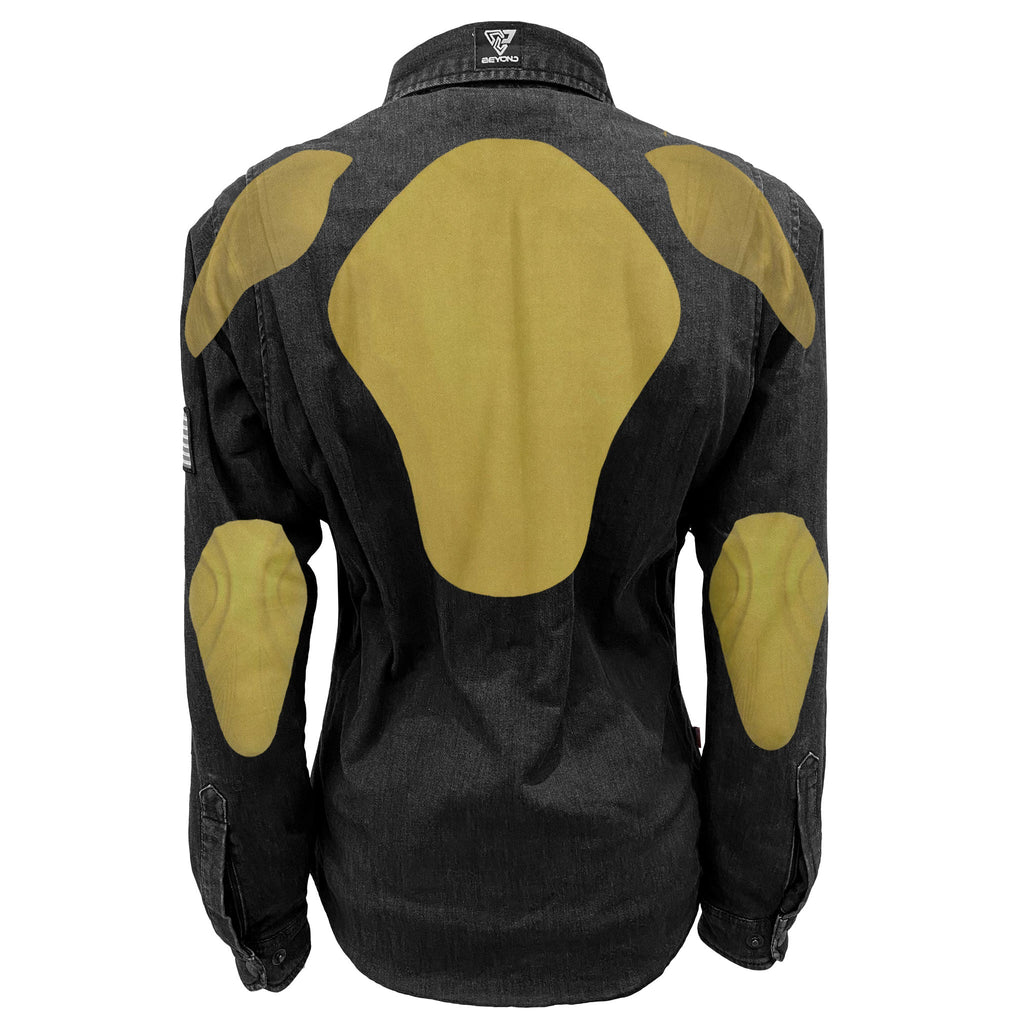 Protective Jeans Jacket for Women - Black with Pads - Build Kit Boards