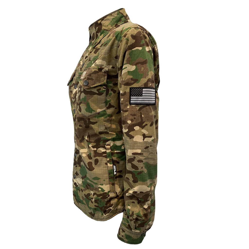 Protective Camouflage Shirt for Women "Delta Four" - Light Color with Pads - Build Kit Boards